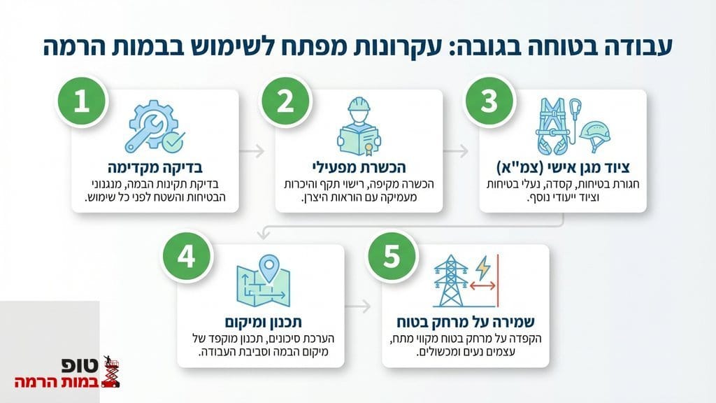 טופ במות הרמה חמישה עקרונות מפתח לעבודה בטוחה בגובה עם במות הרמה